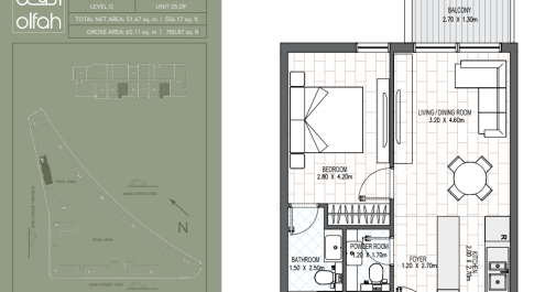 1 Bedroom B.1A (MIRROR)